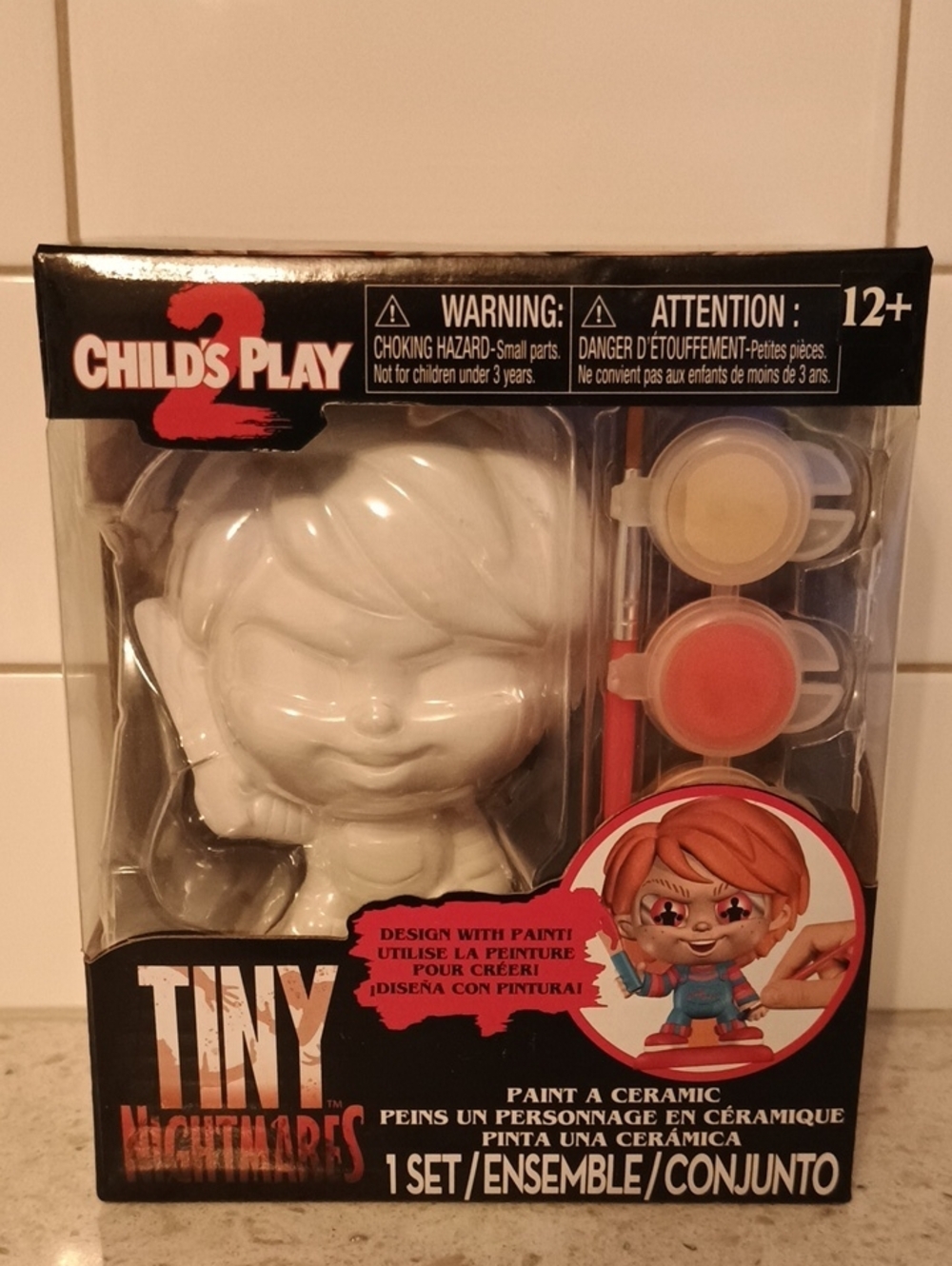 Rand New In Box Tiny Nightmares Paintable Ceramic Figure - Chucky